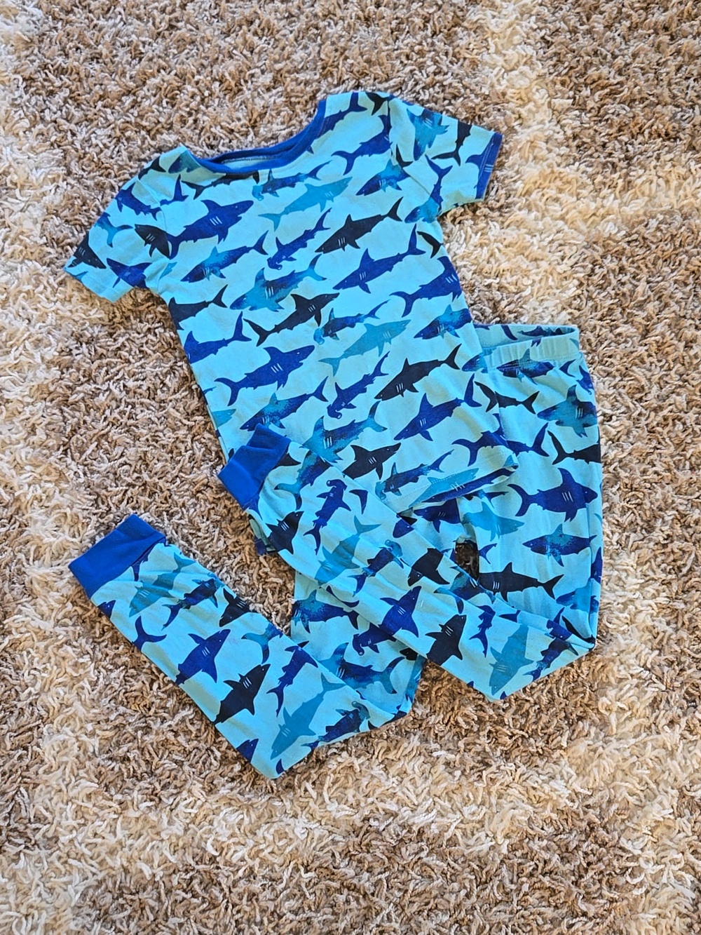 Members Mark Shark Print Pajama Set Tight Fit